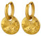 JewelryWe Sonne Mond Ohrringe Damen: Gold Edelstahl Kleine Huggie Creolen mit Halbmond Stern Runde Anhänger Hypoallergene Hängend Ohrringe Statement Ohrringe Schmuck Geschenk für Frauen Mädchen