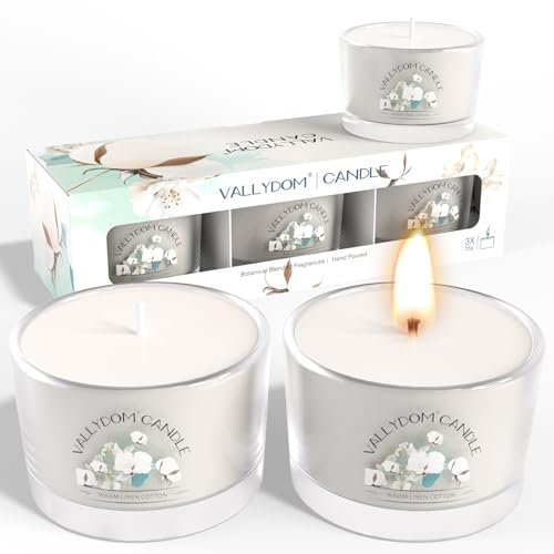 VALLYDOM Scented Candles Gifts for Women, 3 Warm Cotton Candle Gift Set, Votive Soy Candle Set for Birthdays, Weddings, Christmas