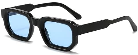 LJCZKA Vintage Rectangle Sunglasses for Women Men Fashion Retro Small Square Frame Sun Glasses with UV400 Protection