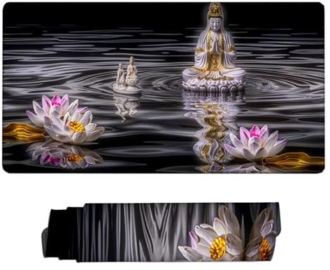 Gaming Mouse Pad 600x300x3mm Large Gaming Mouse Mat Grey XXL Mousepad Zen Desk Mat with Non-Slip Base, Extended Mouse Mat with Stitched Edges, Water Resist Surface Keyboard Mat, Office & Home H2-337