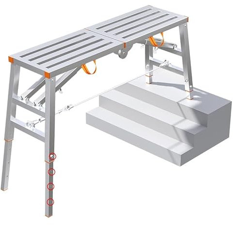 EXCLURA Gerüst Schweißgerüstplattform mit Einstellbarer Höhe, Tragbares Gerüstbrett, Kein Zusammenbau Erforderlich, Arbeitsgerüstausrüstung, Keine Beschädigung des Bodens(L-180cm(70 7/8))