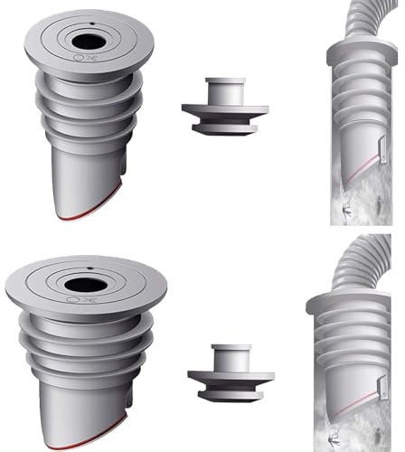 2 Stück 35-40mm Und 45-50mm Waschmaschinen Rohrdichtung WISIRENT, Grau Washing Machine Drain Hose Seal Abflussrohrdichtung Deodorant, Abflussrohrdichtung Deodorantdichtung Universal-Rohrdichtungen