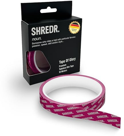 Shredr. Tape Of Glory - Premium Tubeless Felgenband | Schlauchlos Band | verschiedene Breiten | 10-Meter-Rolle reicht für 4 Laufräder (2 Bikes). (25 mm)