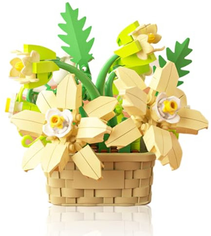 Leeneen Mini Botanical Garden Building Bricks Set- STEM Educational Toys with Succulent Planter Kit, Flower Pots & Indoor Gardening Models,Creative Gift for Kids Age 6-12+ Adult (Daisy 181pcs)