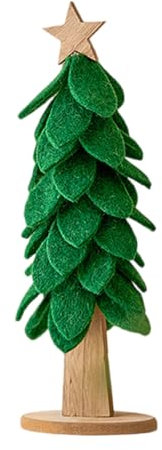 Árbol de Navidad grande de fieltro verde fácil de montar, decoración de escritorio para el hogar y la oficina, festividades