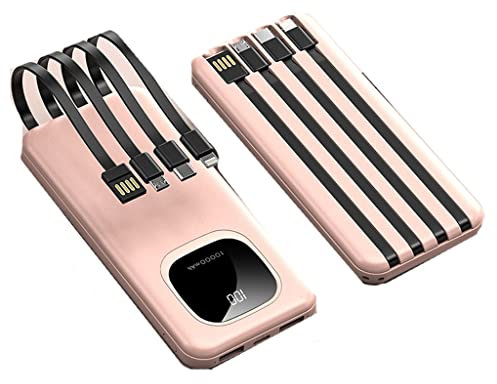 Power Bank Display Digitale 20000 MAh Con Powerbank Incorporato di Grande Capacità Mobile durevole (Colore: Rosa, Dimensione: 80000mAh)