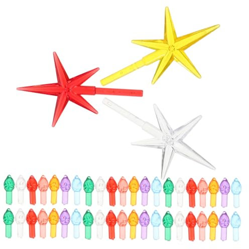KONTONTY 103 Piezas iluminación del árbol de navidad decoración árboles pequeño Porcelana accesorios largo bulbos de árbol en forma de estrella Mini luces de árbol de cerámica el plastico