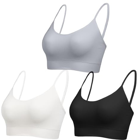 Comfyin Bustier Damen Ohne Bügel Sport BH mit verstellbaren Trägern Bralette Cami Top für Yoga Fitness