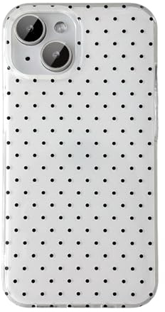 QLTYPRI for iPhone 15 Plus/iPhone 14 Plus Case Cute Polka Dot Case, White | Polka Dot Aesthetic Phone Case for Girls Women, Raised Camera Protection, Durable TPU Slim Shockproof Protective Phone Cover