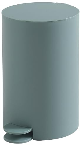 Gedy SHARON Papelera de baño con pedal 3L - Cubo de basura compacto con cubo interior extraíble, Fabricada en resinas Termoplásticas, 15,8 x 19,5 x 25,4 cm, Azul mate
