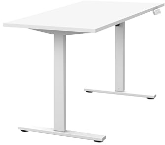 Schildmeyer Schreibtisch Torge mit elektrischer Höhenverstellung 702075, mattweiß, 138 x 60 x 72,7-117,2 cm