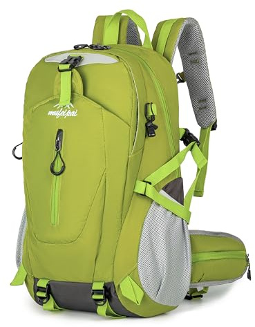 Amythe Schulrucksack Jungen Mädchen Groß Kapazität 33L, Wanderrucksack Leichter Teenager für ab 12 jähre, Wasserdicht Reiserucksack mit Rückenbelüftung für Klettern, Bergsteigen und Reisen, Grün