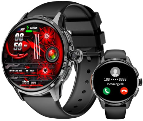 LOKMAT 4G SIM-Karte Android Smart Watch,1,6 Zoll AMOLED Großbildschirm 3 GB + 32 GB Smartwatch für Männer und Frauen mit drehbarer Kamera, WiFi, GPS,Fitness-Aktivitätstracker-Uhr
