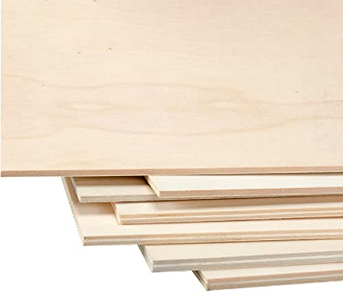 5 Pack Basswood Plywood Sheets,15X15cm Unfinished Thin Wood Panels for DIY Crafts, Painting, and Handmade Ornaments(Thick 8mm)