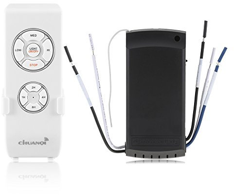 Wireless Ventilatore Lampada Telecomando Kit Universale Soffitto Luce Controllo 3 Velocità e 4 Timer,Ventilatori Ricevitore Lampada Ventilatore a Soffitto Telecomando Kit Per Casa, Ufficio, Hotel