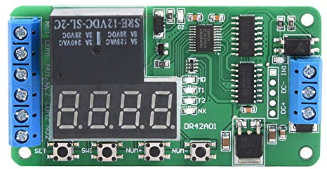 Akozon Multifunktions-Timer-Relais Zweikanal-Zeitsteuerungsschalter DR42A01 12V