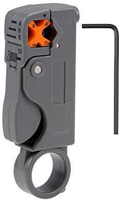 sourcing map Pince dénuder câble coaxiaux coaxial rotatif Outil coupe 2 Lames