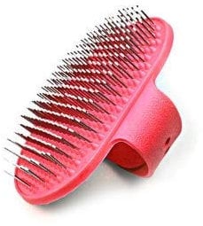 Bahob® Pet Grooming Brush Dog Cat Silicone Based Natural Bristle Brush With Hand Wrap 13cm,Grooming Massage Short or Long Hair (Red)