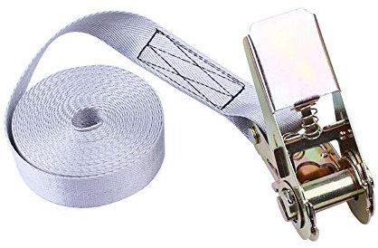 Supertool Sicherungsgurte, robuste Ratschen-Spanngurte, Zurrkapazität 800 kg Bruchfestigkeit für Rasen-Ausrüstung, Motorrad, 1 Stück, Grau, 25 mm x 4 m