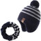 Monimo Chapeau d'hiver tricoté pour garçon - Cache-oreilles épais - Pour enfants, Lot de bandes grises, 1-3 ans
