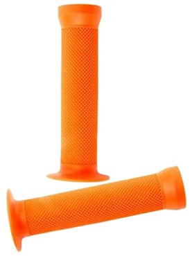 P4B | 1 Paar BMX Griffe in Orange | Breite = 130 mm / 130 mm | Breit und griffig | Mit Abrutschsicherung innen | Geschlossene Enden außen | Fahrradgriffe