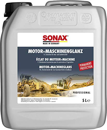 SONAX Motor+MaschinenGlanz (5 Liter) Hochglanzversiegelung für Motor- & Aggregatteile, inkl. Kunststoffe & Gummis. Schutz vor Schmutz & Feuchtigkeit | Art-Nr. 03305000
