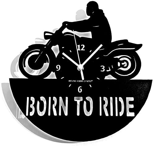 Instant Karma Clocks Born to Ride Wanduhr Motorradfahrer Motorrad Riders