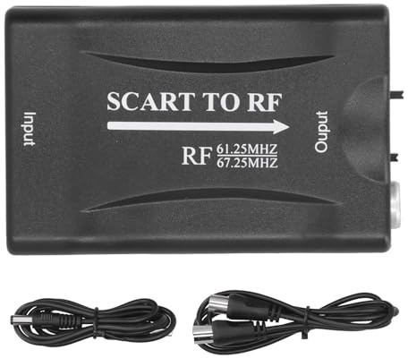 SCART to RF Video Adapter, 67.25Mhz 61.25Mhz Output Converter for TV Box DVD Network Box Game Console