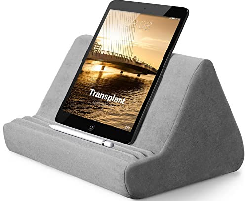 Transplant Tablet Ständer, Verstellbare 3 Betrachtungswinkel, Tablet-Kissenständer, Lazy Holder Ständer für Bett Sofa, Kompatibel mit iPads Tablets, Smartphones, Büchern(Dunkelgrau)