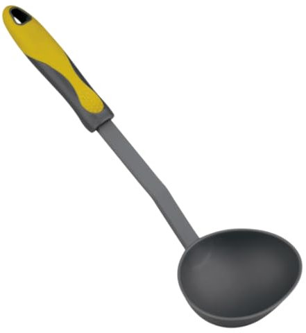 Acan Tradineur - Cazo para Servir de Nylon-Silicona 30 cm, cacillo para Cocina, Temperatura máxima 210 ºC, Apto para lavavajillas, Color Gris