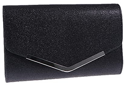Lurrose Abend Tasche Handtasche Hochzeit Party Umhängetaschen Clutch Tasche Geldbörse Einfache Kette Tasche für Frauen Damen (Schwarz)