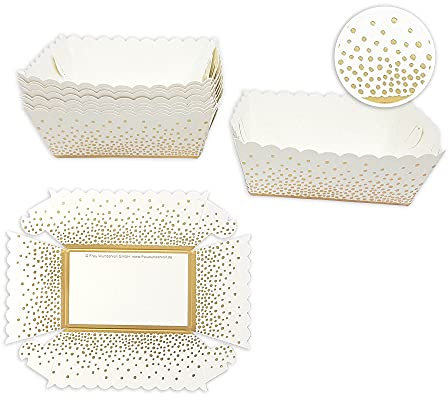 Frau WunderVoll® Kuchen Backformen 48 Stück, Gold Punkte zum zusammenstecken/Mini Kuchenform Backformen, Backförmchen, Muffin Backform, Papierbackform, Förmchen Papier Kastenform Einweg Backform