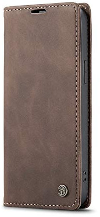 Chocoyi Kompatibel mit iPhone 13 Pro Max Hülle Leder,Magnetverschluss Premium PU Leder Flip Case,Standfunktion.-Kaffee Braun