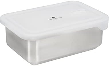 MasterClass Recipiente Todo en Uno de Acero Inoxidable con Tapa y Antiadherente sin PTFE, PFOA ni BPA, Apto para Horno, Congelador y Microondas - 2 L, Plata