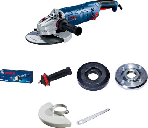 Bosch Professional Winkelschleifer GWS 24-180 JZ (Leistung 2.400 Watt, inkl. Aufnahmeflansch, Spannmutter, Schnellverstellbare Schutzhaube, Zweilochschlüssel, Zusatzhandgriff)