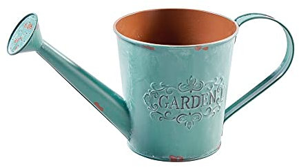 Dekorist Metall Zink Kanne Garden in Mint Rustic, Breite ca.34 cm, Höhe ca.14,5 cm