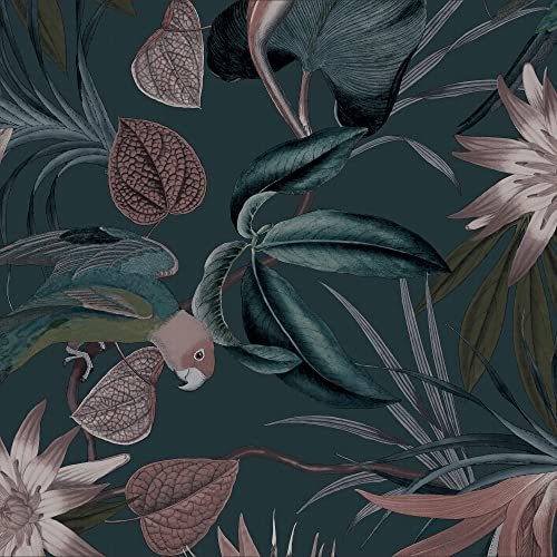 Superfresco Easy Papier peint intissé Perroquets 1005 x 52cm Bleu, rose | Revêtement Mural, Tapisserie | Ambiance Facile à poser et à enlever