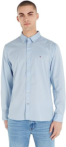 Tommy Hilfiger Men's Core Flex Poplin Rf Shirt Mw0mw25035 Casual Shirts, Blue (Calm Blue), S