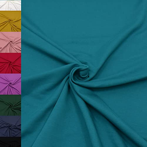 MAGAM-Stoffe Elias Sweatstoff uni innen angeraut und weich Meterware ab 50cm (19. Petrol)