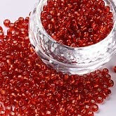 Handicraft Emporium Glass Seed Beads | Lined | 4mm | Red | 50g