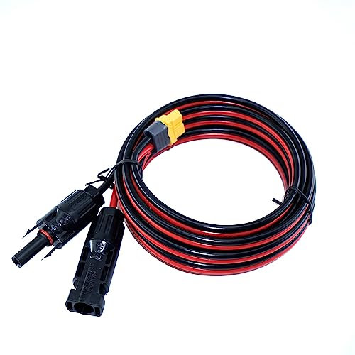 Solar auf XT60 Ladekabel 3,5m 12FT 12AWG Solarkabel 4mm2 Wasserdich Kompatibel mit Ecoflow Delta Pro River Mini Bluetti EB55 Powerstation Solar Generator mit Solarpanel
