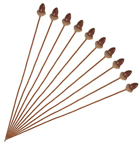 ifundom 10st Künstliche Eichel Eichel-Ornament Mini-künstlicher Blumenstrauß Tannenzapfen-dekore Blumendekor Blumenstiele Besprühen Strumpffüller Kiefernzapfen Getrockneter Strauß Plastik