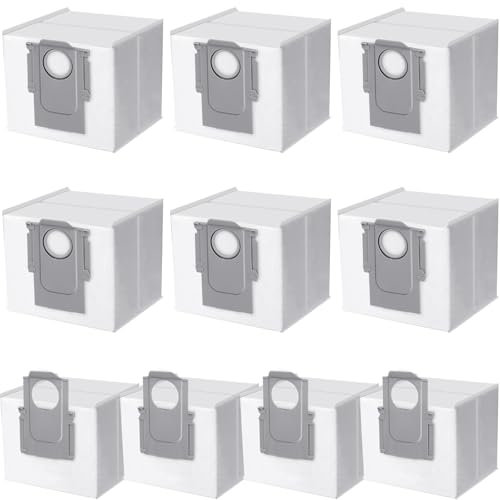 DOBIGER 10 Stück Staubbeutel Kompatibel mit Roborock S8+/ S8 Pro Ultra/ S7 MaxV Ultra/ S7 Pro Ultra/ Q7+/ Q7 Max+/ Q5+ Staubsauger Absaugstation, Großer Kapazität Ersatz Staubsaugerbeutel Ersatzteile