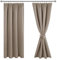 JIUZHEN Gardinen mit kräuselband Verdunklungsvorhänge Vorhang Blickdicht Gardinen Wohnzimmer Vorhänge Schlafzimmer Thermovorhang Taupe, H175 x B140 cm,2er Set