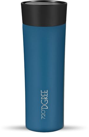 720°DGREE Travel Mug 460ml “PleasureToGo 2.0“ - Choose from 3 Sizes, 6h Hot, 12h Cold, Leakproof, 360° Drinking, BPA-Free, Hygienic - Slim Stainless Steel Thermo Cup for Coffee, Tea to Go - Blue