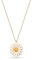 Einzelstück® Collier marguerite avec pendentif fleur I Argent sterling 925 plaqué or 18 carats I Chaîne en argent hypoallergénique et sans nickel, Or