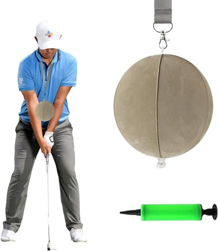 Golf Smart Ball, Swing Training Aids, Inflatable Impact Ball, Posture Correction Practice Trainer Aid with Pump for Beginners and Pros (Off White)