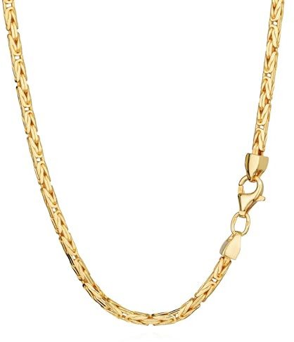 NKlaus 45cm Königskette 925 Silber Gelbgold Vergoldet elegante Halskette Breite: 2,3mm Collier 14,15g schwer 15099