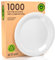 1000 Piatti in Bioplastica Monouso 100% Ecologici - Diametro 17 cm - Ultra Resistenti e Rigidi in Bioplastica (PLA) - Biodegradabili e Compostabili - Perfetti per Picnic, Barbecue e Feste – Bianco
