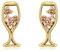 URONE Champagner Ohrringe 925 Sterling Silber Weinglas Ohrstecker für Damen Champagner Schmuck Geschenk für Frauen